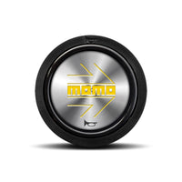 MOMO ARROW Shiny Silver / Yellow Flat Lip 2P Horn Button