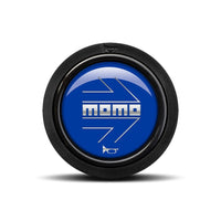MOMO Chrome Arrow Over Blue Flat Lip 2P Horn Button