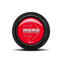 MOMO Silver Arrow Over Red Flat Lip Horn Button