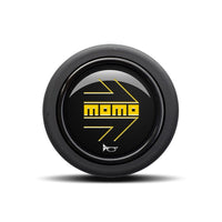 MOMO Yellow Arrow Over Black Round Lip 2P Horn Button