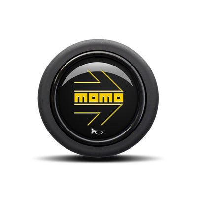MOMO Yellow Arrow Over Black Round Lip 2P Horn Button