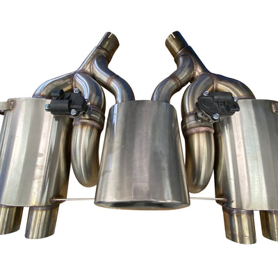 Active Autowerke M3/M4 Rear Exhaust System 3 Can w valves (maad maxx) – brush tips – 2014+ M3 / M4