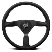 MOMO Montecarlo Black Leather 380mm Steering Wheel - MONTECBLK38R
