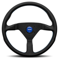 MOMO Montecarlo Black Leather With Blue Stitching 350mm Steering Wheel - 11111785BKBLR