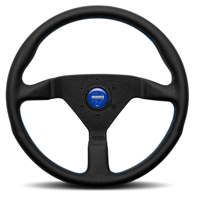 MOMO Montecarlo Black Leather With Blue Stitching 350mm Steering Wheel - 11111785BKBLR
