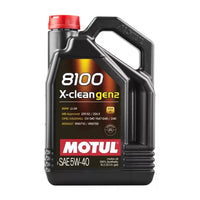 Motul 8100 X-Clean Gen2 5W-40 - 100% Synthetic Performance Engine Oil