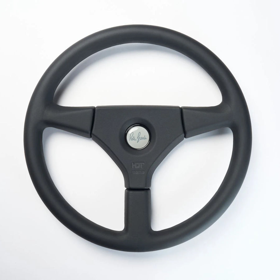 MOMO Flyer Peter Brock HDT Black Leather 380mm Steering Wheel VHDTBROCKBK38