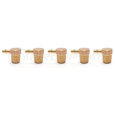 Brass 1/8" NPT 90 Degree 3mm Hose Barb Fitting 5 Pack