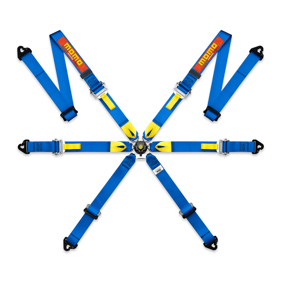 MOMO Italy Pro Driver Racing Harnesses 2″ – 6 Point – Blue