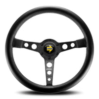 MOMO Prototipo Black Spokes Black Leather 370mm Steering Wheel - VPRO370BLKBR