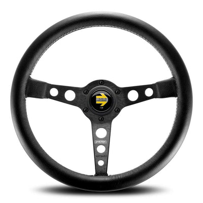MOMO Prototipo Black Spokes Black Leather 370mm Steering Wheel - VPRO370BLKBR