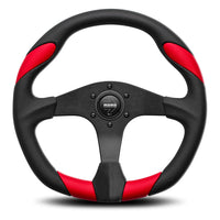 MOMO Quark Black/Red Steering Wheel 350 - VQUARK350REDR