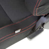 NRG Reclinable Sport Bucket Seat PAIR - Black Cloth w/Red Stitch