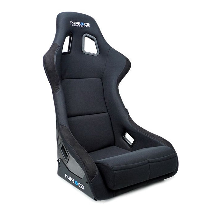 NRG Carbon Fibre/FRP Race Bucket Seat Large - Black Carbon Shell/Black Cloth