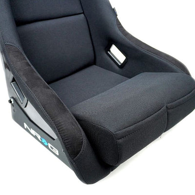 NRG Carbon Fibre/FRP Race Bucket Seat Large - Black Carbon Shell/Black Cloth