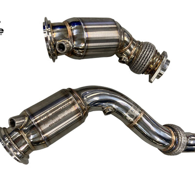Active Autowerke S55 Downpipes w GESI G-Sport Cat – 2014+ M3 / M4, 2019+ M2 Competition