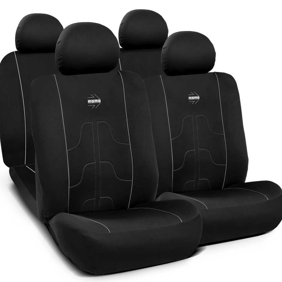 MOMO MODERN SEAT COVER SET – BLACK / GREY