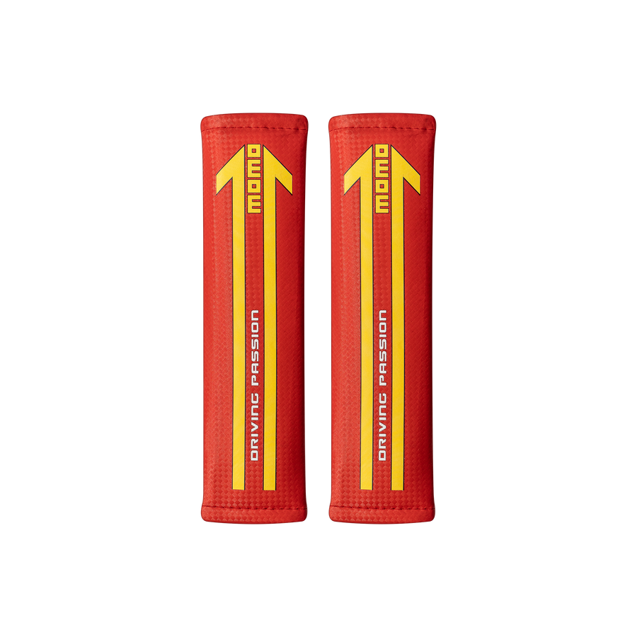 MOMO Carbon Seat Belt Pads Red Pair