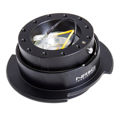 NRG Gen 2.5 Steering Wheel Quick Release Kit - Black/Black Ring w/Finger Grooves