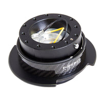 NRG Gen 2.5 Steering Wheel Quick Release Kit - Black/Carbon Fibre Ring w/Finger Grooves