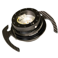 NRG Gen 4 Steering Wheel Quick Release - Black/Carbon Fibre Ring