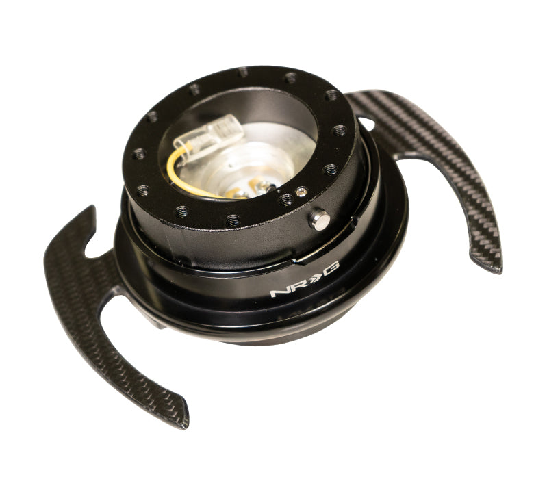 NRG Gen 4 Steering Wheel Quick Release - Black/Carbon Fibre Ring