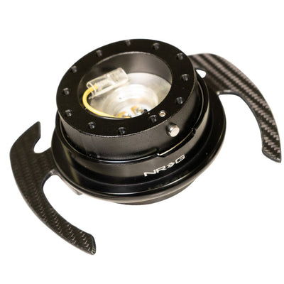 NRG Gen 4 Steering Wheel Quick Release - Black/Carbon Fibre Ring