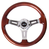 NRG Classic 330mm Wood Grain Steering Wheel - Chrome Spoke