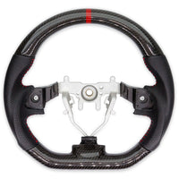 PSR D Shape Carbon Fibre + Leather Steering Wheel w/Red Stitching