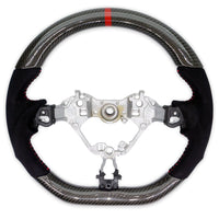 PSR D Shape Carbon Fibre + Leather Steering Wheel w/Red Stitching