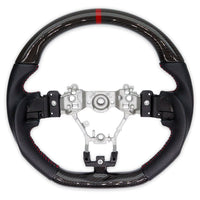 PSR D Shaped Carbon Fibre + Leather Steering Wheel w/Red Stitching