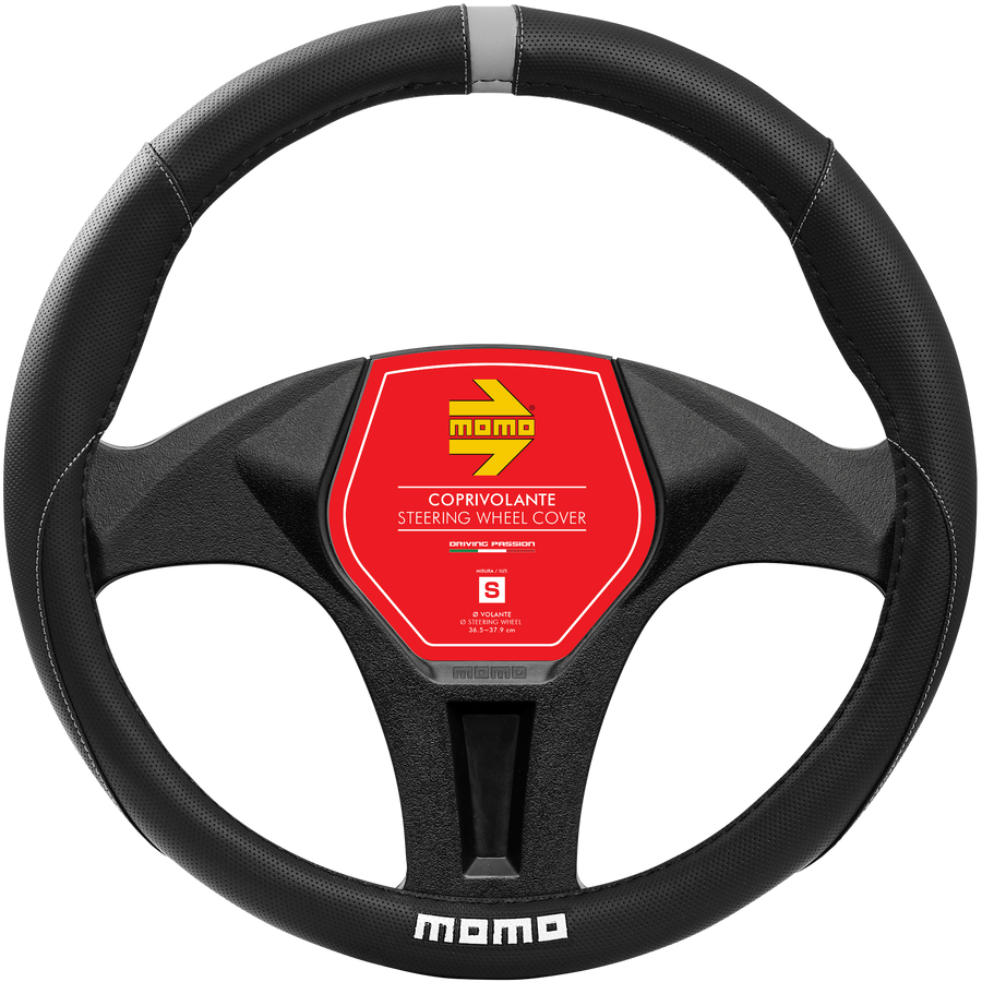 MOMO Elegant Steering Wheel Cover Black/Grey (M)