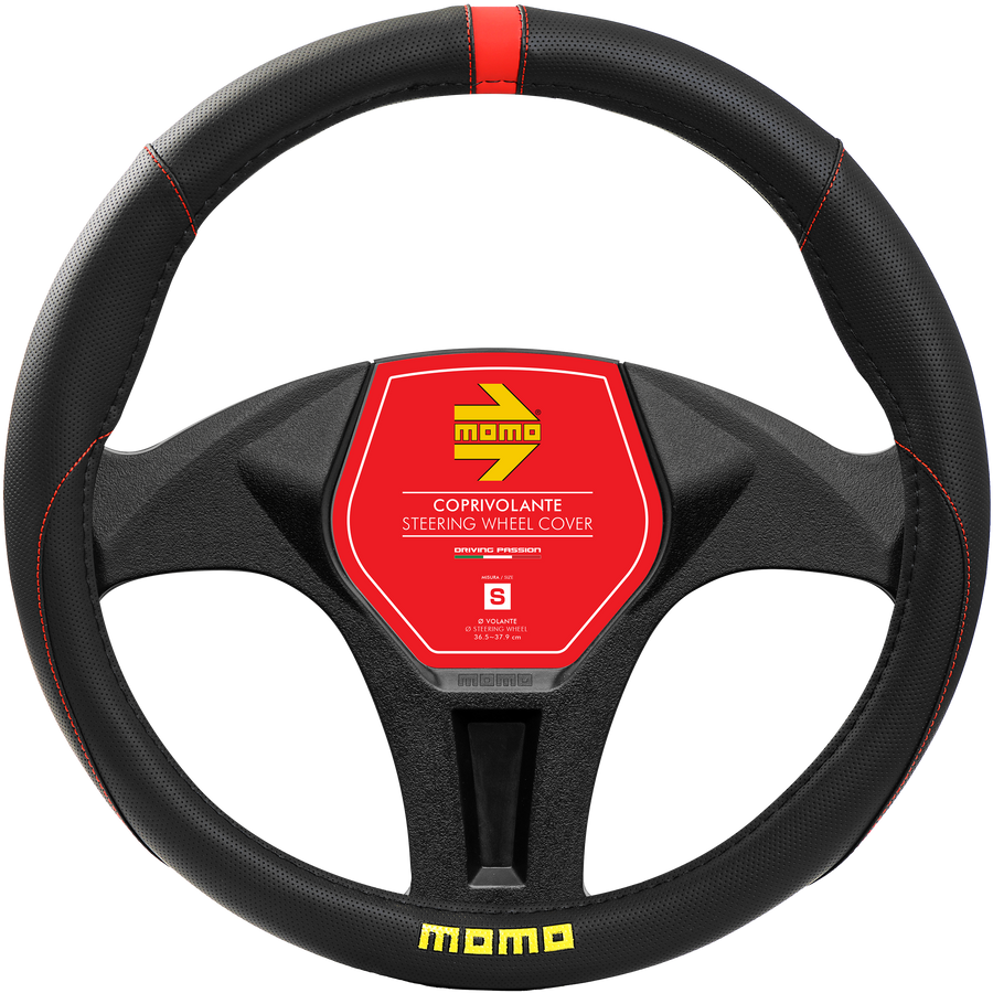 MOMO Elegant Steering Wheel Cover Black/Red (M)