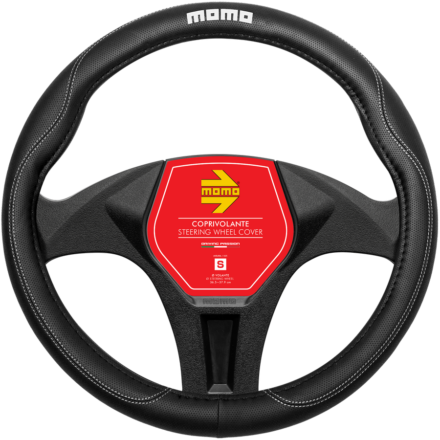 MOMO Comfort Steering Wheel Cover Black/White (S)
