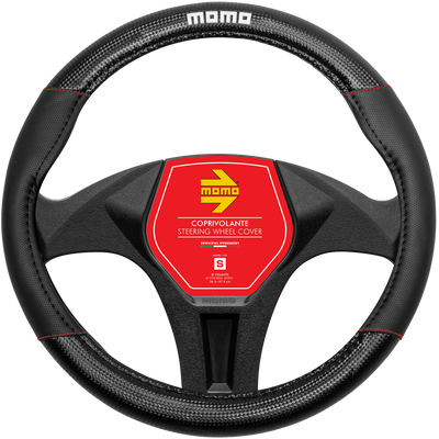 MOMO Carbon Steering Wheel Cover Black/Red (M)