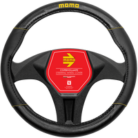 MOMO Carbon Steering Wheel Cover Black/Yellow (M)