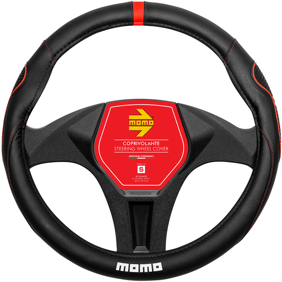 MOMO Supergrip Steering Wheel Cover Black/Red (S)