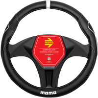 MOMO Supergrip Steering Wheel Cover Black/White (S)