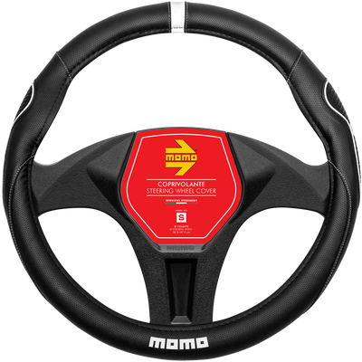 MOMO Supergrip Steering Wheel Cover Black/White (M)