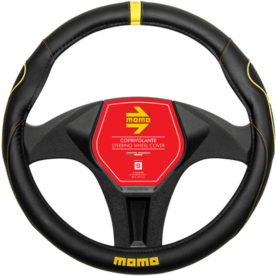 MOMO Supergrip Steering Wheel Cover Black/Yellow (S)