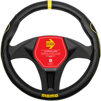 MOMO Supergrip Steering Wheel Cover Black/Yellow (M)