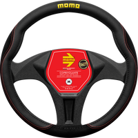 MOMO Comfort Microfibre Steering Wheel Cover Black/Red (M)
