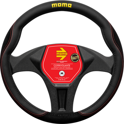 MOMO Comfort Microfibre Steering Wheel Cover Black/Red (M)