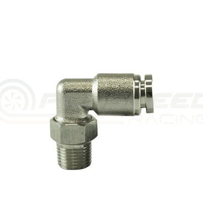 Turbosmart 1/8" NPT to 1/4" Nylon 90 Degree Pushloc Stainless Steel Fitting
