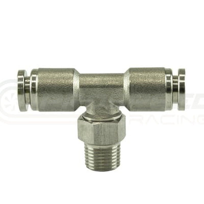 Turbosmart 1/8" NPT to 1/4" Nylon Tee Pushloc Stainless Steel Fitting