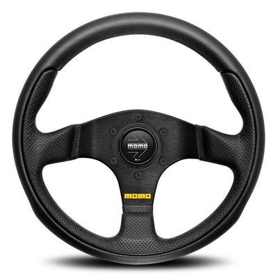 MOMO Team Black Leather 280mm Steering Wheel - 11102632812L