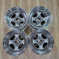 WORK WHEELS - Equip 40 BSL POLISHED ANODIZED STEP RIM BLACK RIVETS SET OF 4