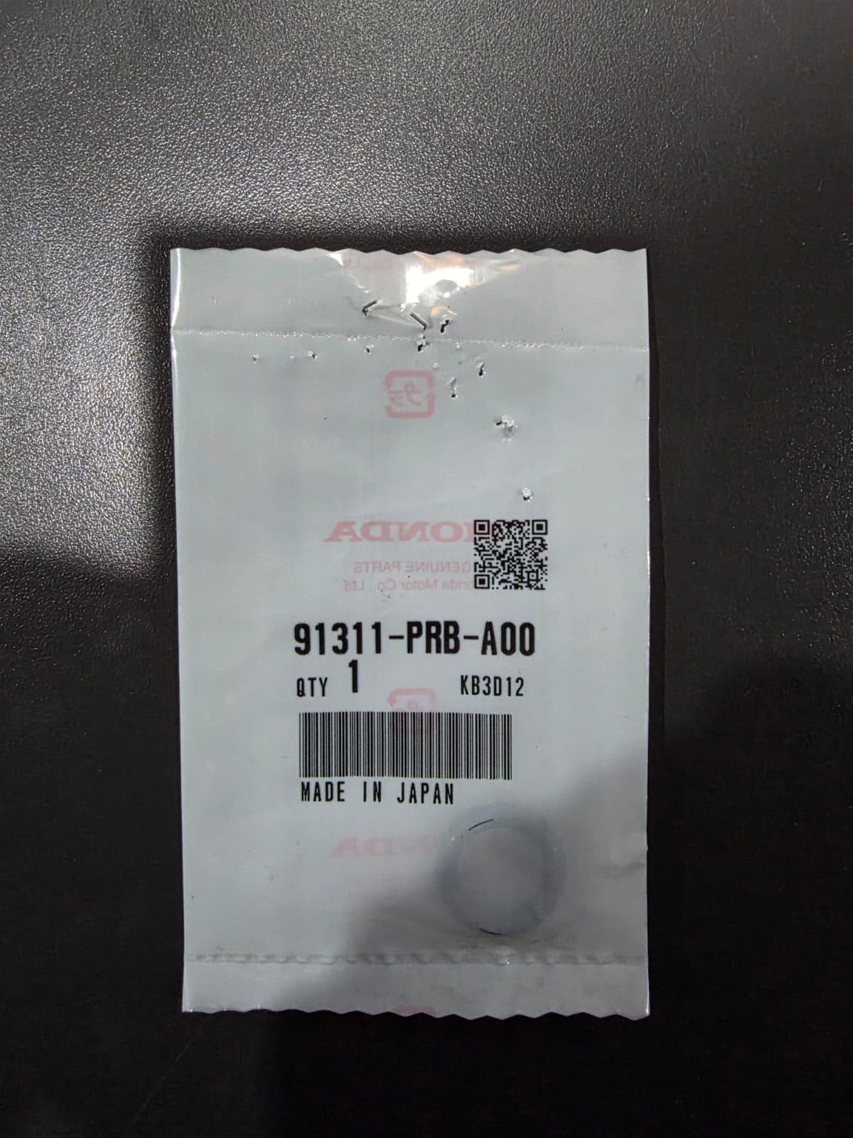 HONDA OEM K SERIES OIL COOLER OUTLET O-RING 91311-PRB-A00