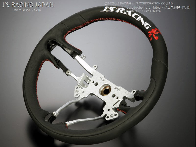 J'S RACING SPORTS STEERING WAZA LEATHER SSG-03-JSL