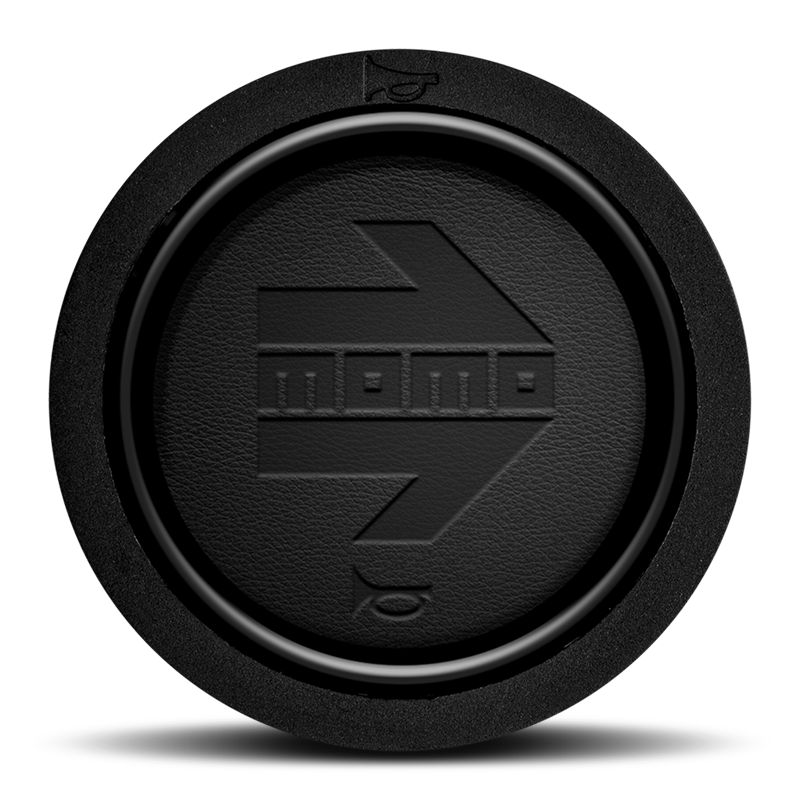 MOMO Black Leather Embossed Flat Lip 2P Horn Button